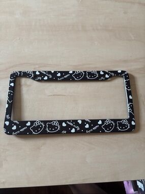 Hello Kitty Black Decorative car tag plate cover
